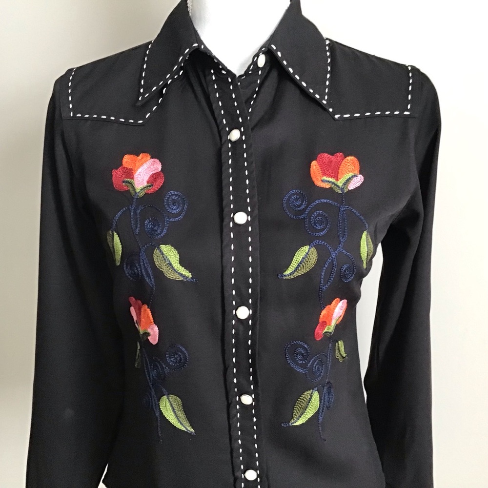 RARE Early 2000s Vintage Western Embroidered Shirt ASO Lorelai in Gilmore Girls - Picture 10 of 12